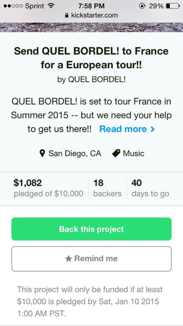 QB! Raises $ For France Tour!