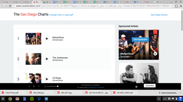 MohaviSoul #1 on Americana Charts on Reverbnation!