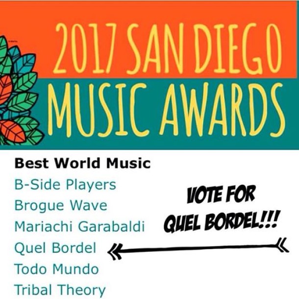 QB Nominated for Best World Music @ SDMA’s!